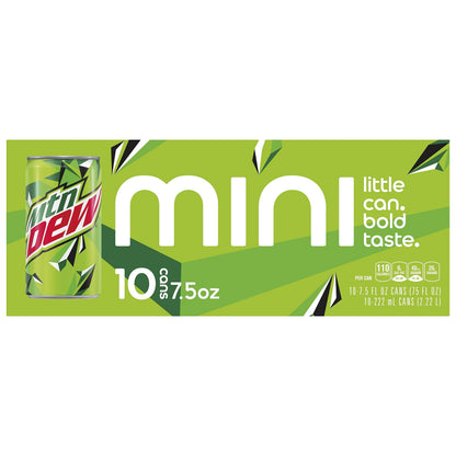 Mountain Dew Soda | Mini Cans | 7.5 Fl Oz | 20-Count