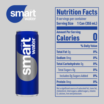 Smartwater Aluminum Can 12oz 8pk