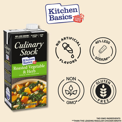 Kitchen Basics Roasted Vegetable and Herb Culinary Stock, 32 oz. Carton (Pack of 12)