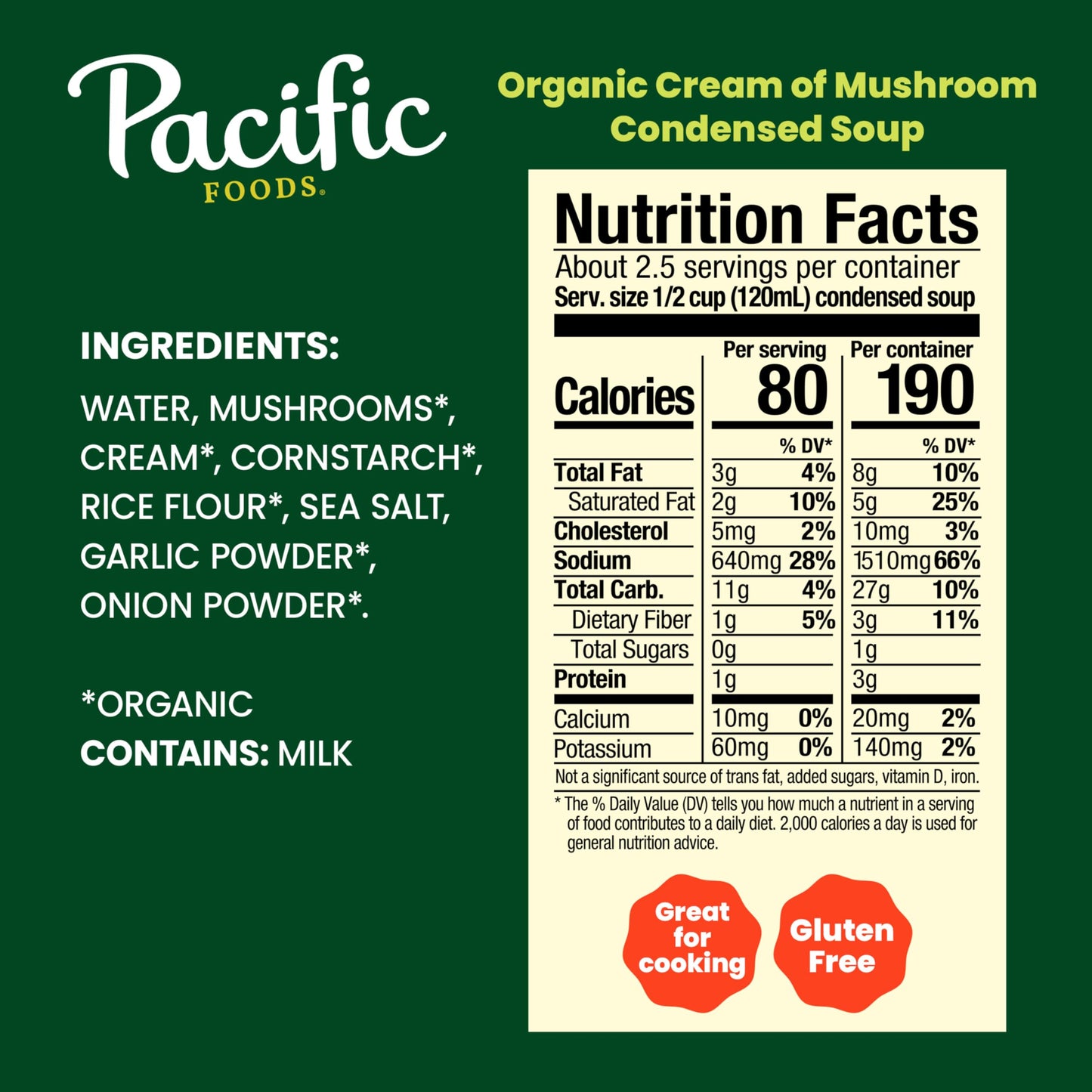 Pacific Foods Organic Cream of Mushroom Soup, 10.5 oz Can