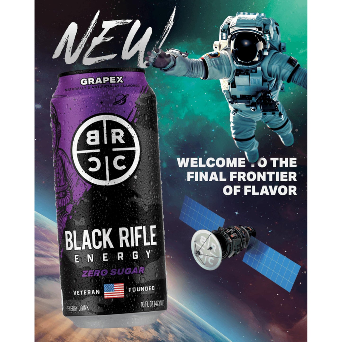 Black Rifle Energy GrapeX Zero Sugar Energy Drink, 200mg Caffeine, 16 fl oz can (Pack of 12)