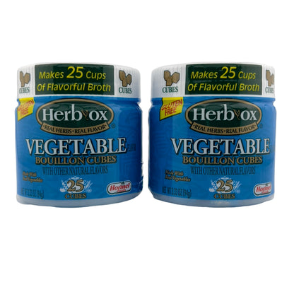 NSRONE Herb ox Vegetable Bouillon Cubes, 25 Cubes (Pack of 2) – With NSR One Bamboo Mini Spoon