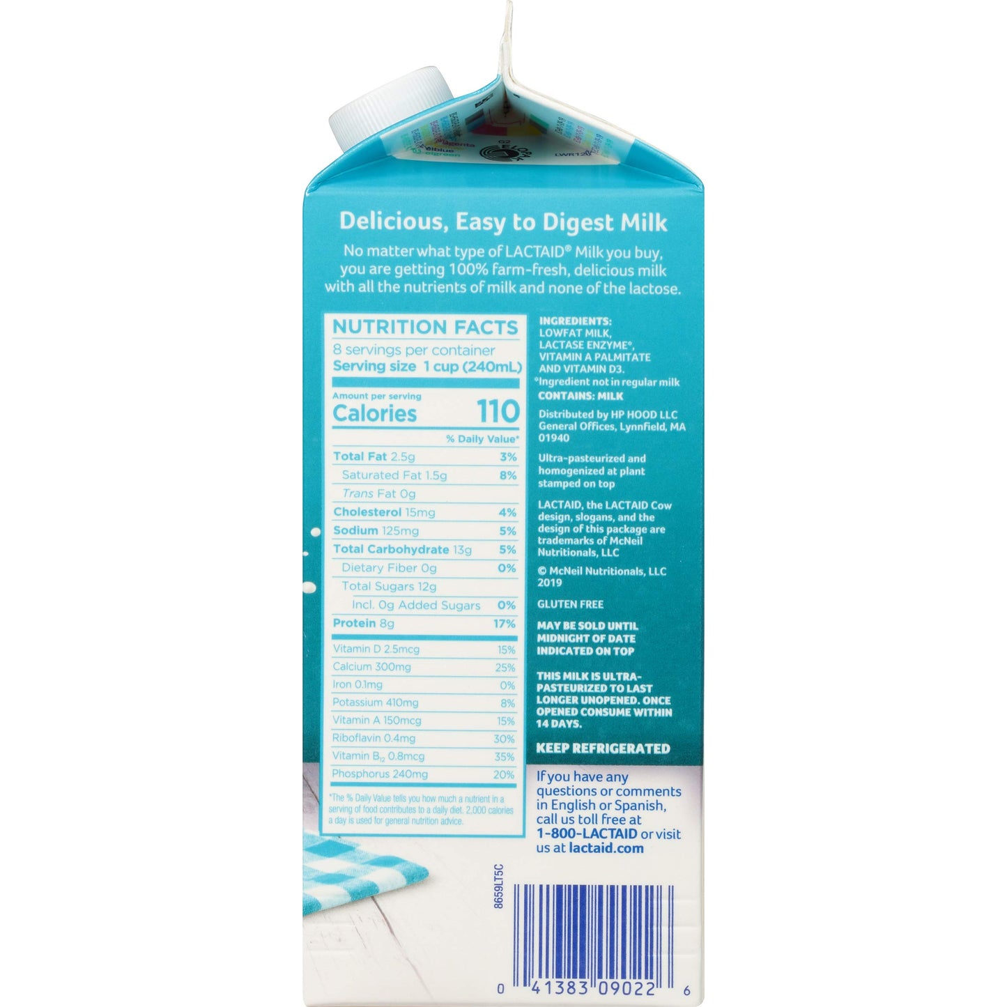 Lactaid 1% Lowfat Milk, 64 fl oz