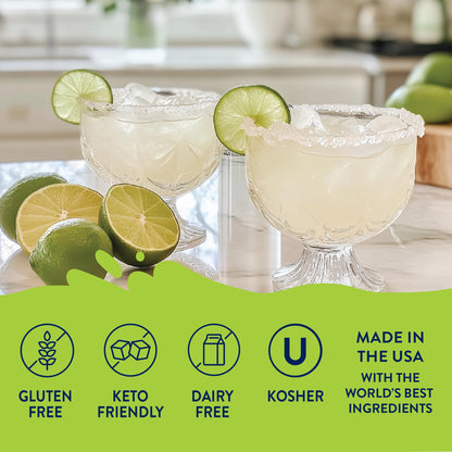 Jordan's Skinny Mixes Sugar Free Margarita Mix, Flavored Cocktail Mixer for Drinks, Fresh Lime Drink Flavoring for Cocktails & Mocktails, Low Calorie, Gluten Free, Keto Friendly, 32 Fl Oz, 1 Pack