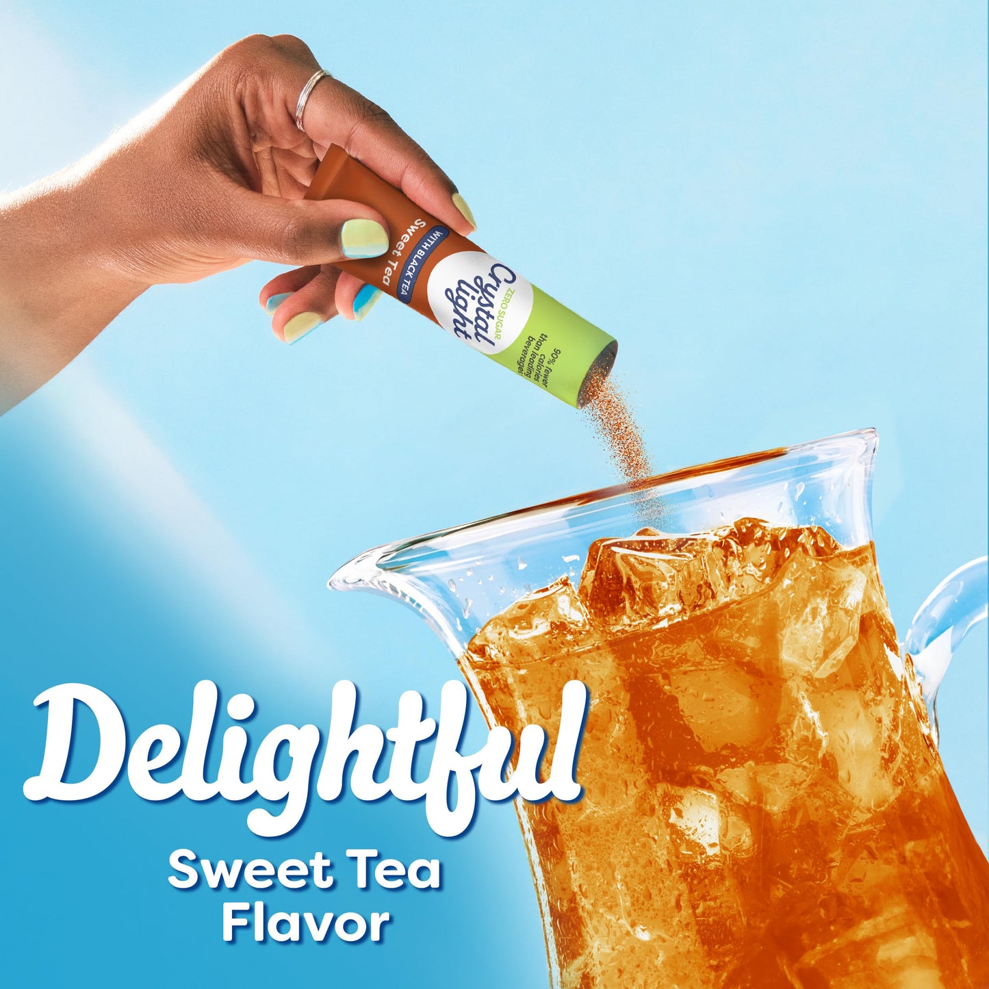 Crystal Light Drink Mix, 6 Pitcher Packets, for Flavorful Hydration and Shareable Refreshment, Sweet Tea Natural Flavor, Made with Black Tea, 1.56 oz