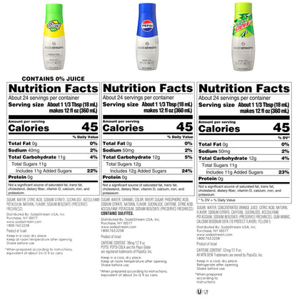 SodaStream Pepsi, Starry & MTN Dew, Regular, 440ml, (Pack of 3)
