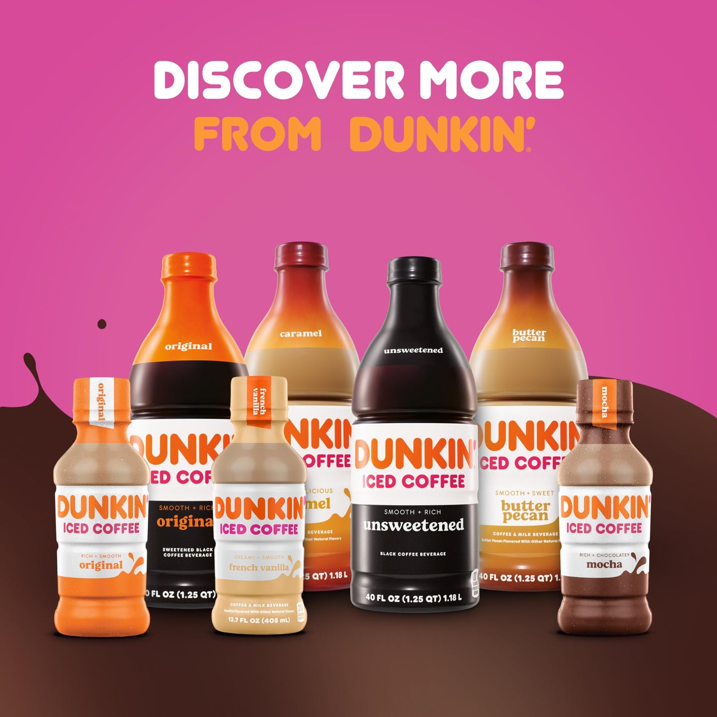 Dunkin' Donuts Mocha Iced Coffee, 13.7 fl oz