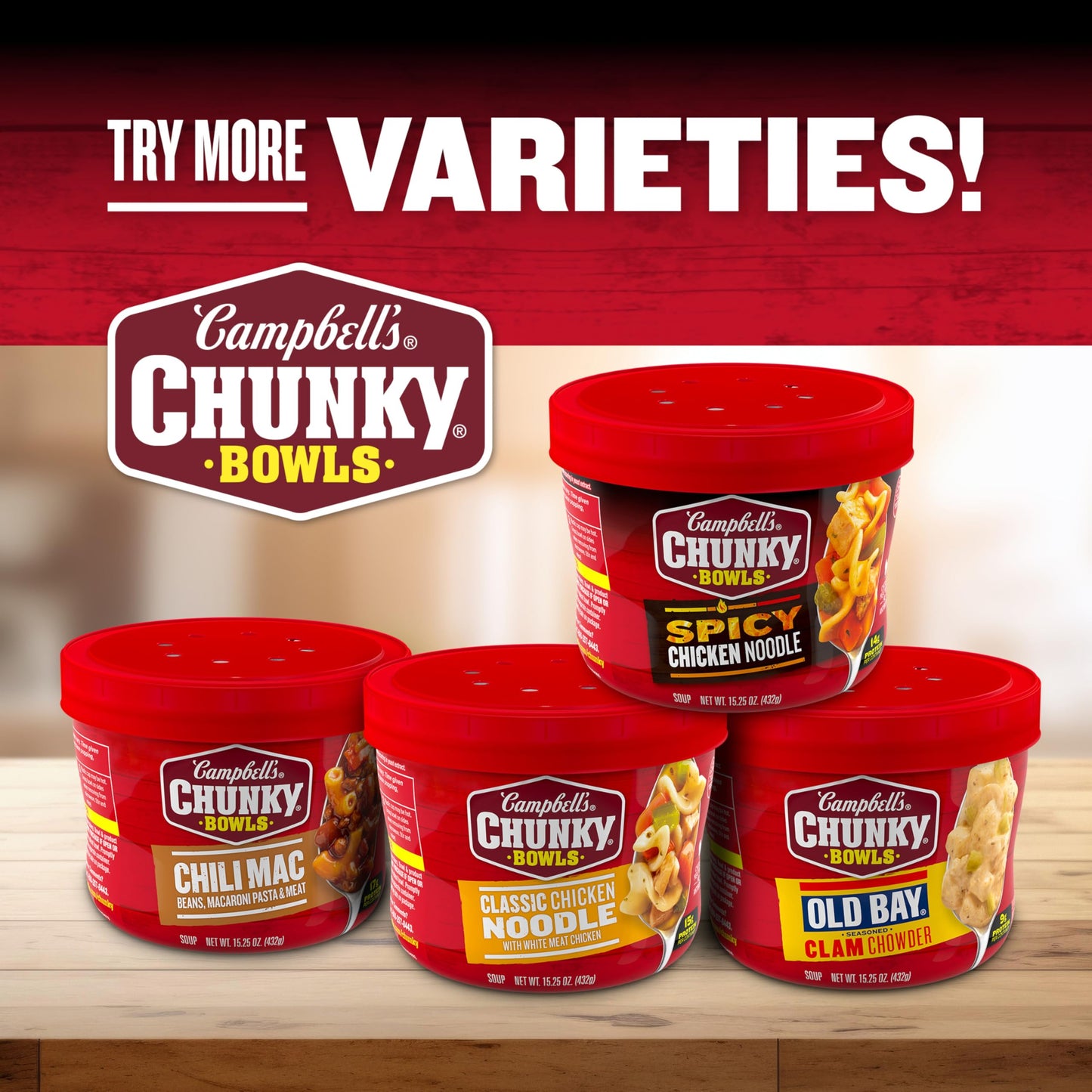 Campbell’s Chunky Spicy Chicken Noodle Soup, 15.25 oz Microwavable Bowl