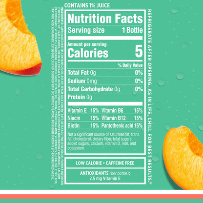 Sparkling Ice, Peach Nectarine Sparkling Water, Zero Sugar Flavored Water, with Antioxidants and Vitamins, 17 fl oz Bottle
