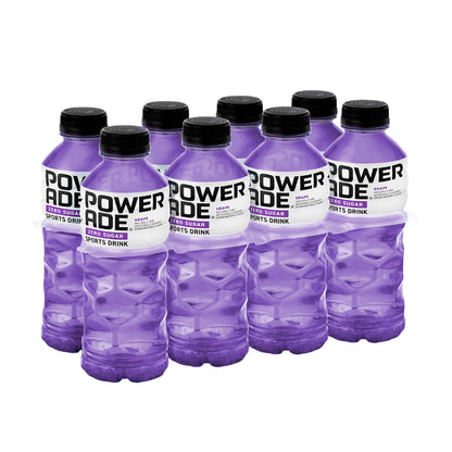 POWERADE Electrolyte Enhanced Zero Sugar Grape Sports Drink, 20 Ounce (Pack of 8)