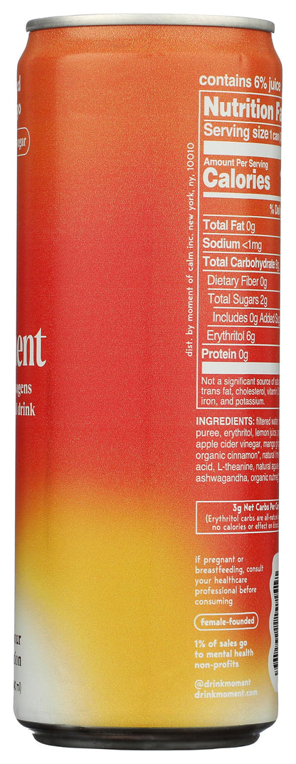 Moment Still Botanical Water, Spiced Mango, No Added Sugar, Caffeine Free, 11.5 Fluid Ounce (Pack of 12)