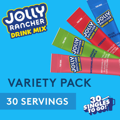 Jolly Rancher & Starburst Drink Mix Variety Bundle – 60 Singles to Go Powdered Drink Mix Sticks – Zero Sugar, Low Calorie Water Flavoring Packets – 4 Classic Flavors Each
