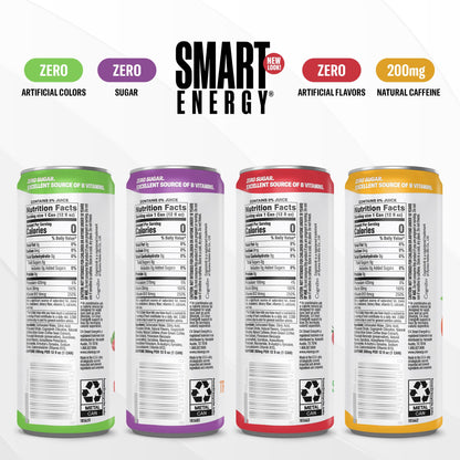 Cellucor C4 Smart Energy Drinks Variety Pack, Sugar Free Performance Fuel & Nootropic Brain Booster, Coffee Substitute or Alternative, 4 Flavor Tropical Oasis Variety 12 Pack