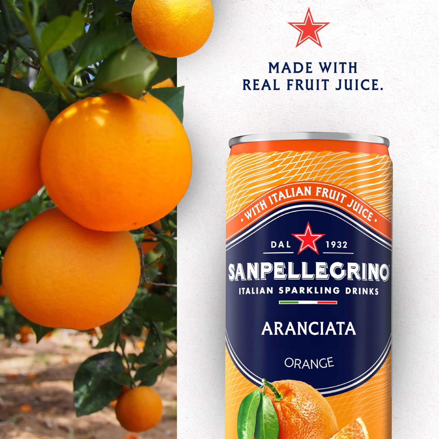 Sanpellegrino Italian Sparkling Drink Aranciata, Sparkling Orange Beverage, 6 Pack