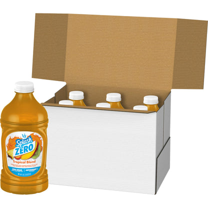 V8 Splash Zero Sugar Tropical Blend Flavored Beverage, 64 fl oz Bottle (6 Pack)