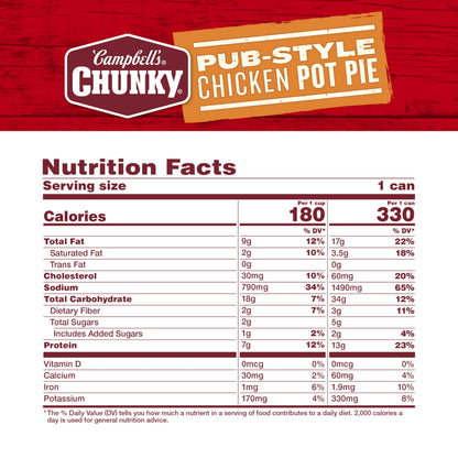 Campbell’s Chunky Soup, Pub-Style Chicken Pot Pie Soup, 16.3 oz Can (Pack of 8)