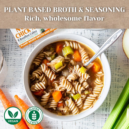 Edward and Sons Not Beef + Not Chicken Bouillon Cubes - Vegan, Chicken Stock, Gluten Free, Vegetable Broth, Organic Bouillon Cubes, Chicken Broth, Plant-Based, Palm Oil Free, No Trans Fat - 1 of Each
