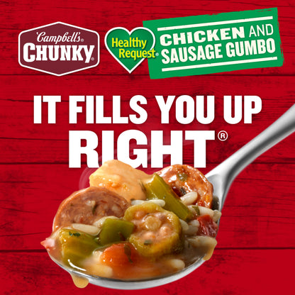 Campbell's Chunky Soup, Healthy Request Chicken and Sausage Gumbo, 18.8 Oz Can