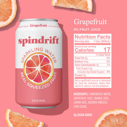 Spindrift, Sparkling Water, Grapefruit, 12 oz (pack of 8)