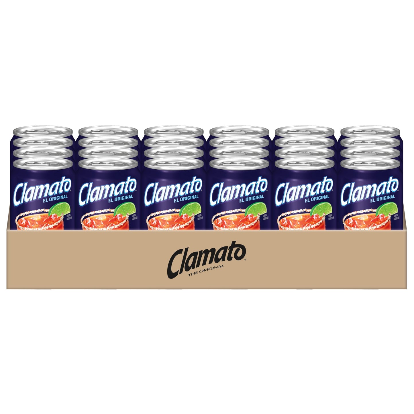 Clamato Original Tomato Cocktail, 7.5 fl oz Cans (Pack of 24) Flavored With Tomato Juice & Spices, Perfect Mixer for the Authentic Michelada, Bloody Mary Drinks, and Seafood Cocktail