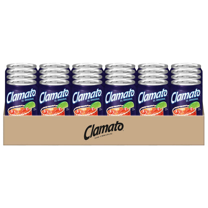 Clamato Original Tomato Cocktail, 7.5 fl oz Cans (Pack of 24) Flavored With Tomato Juice & Spices, Perfect Mixer for the Authentic Michelada, Bloody Mary Drinks, and Seafood Cocktail