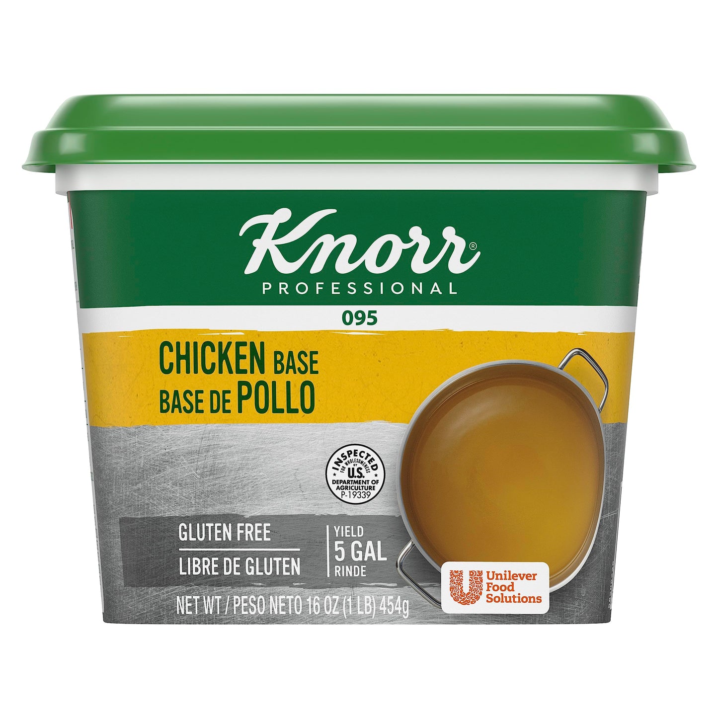 Knorr Professional 095 Chicken Stock Base Gluten Free, No added MSG, 0g Trans Fat, 1 lb, Pack of 12