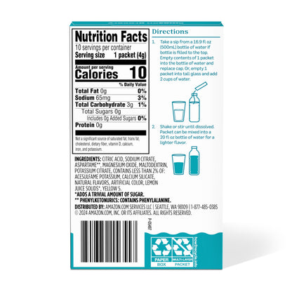 Amazon Grocery, Lemonade Drink Mix, 10 packets, 1.4 Oz