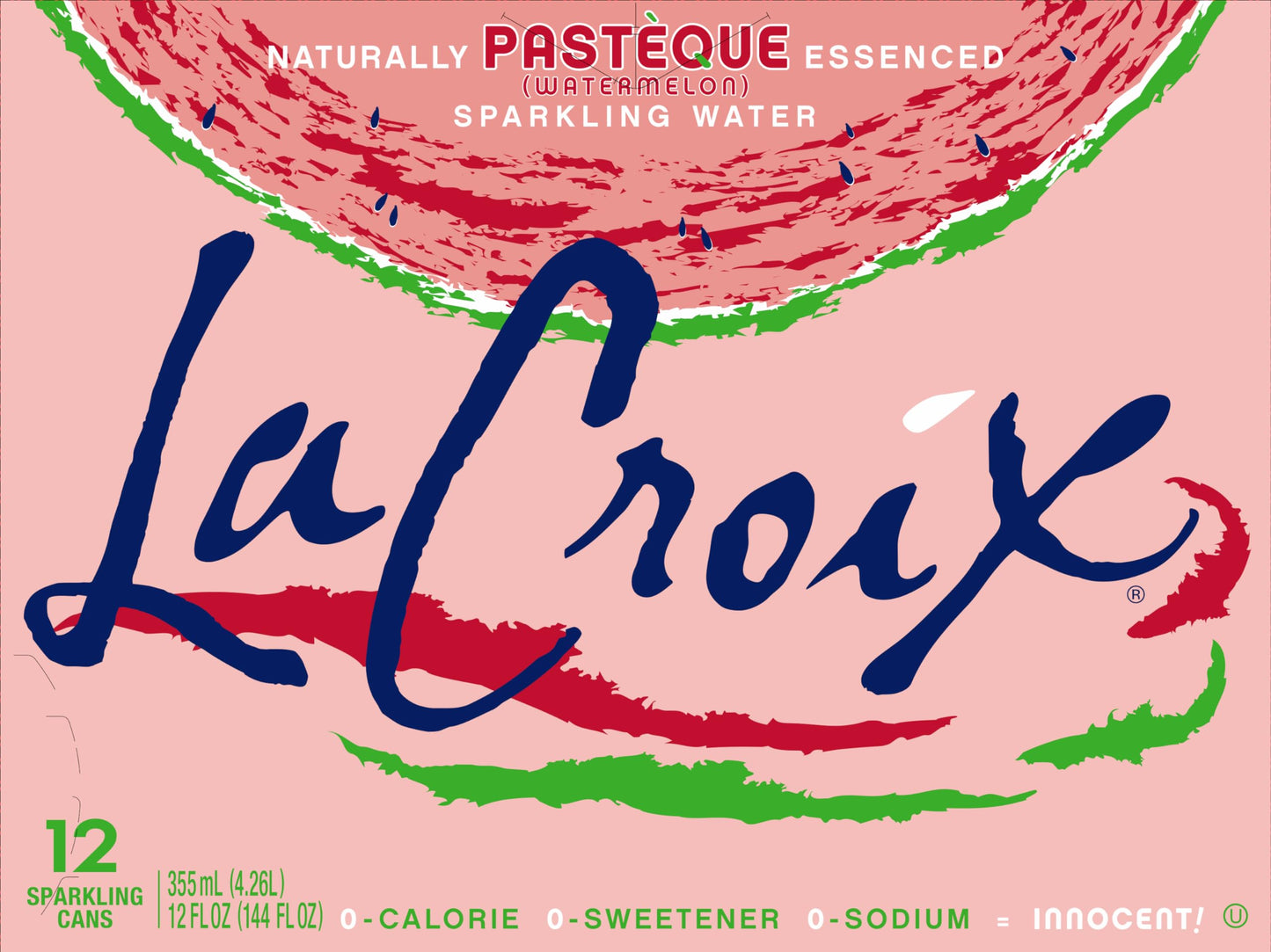 LaCroix Sparkling Water, Pasteque (Watermelon), 12 Fl Oz (pack of 36)