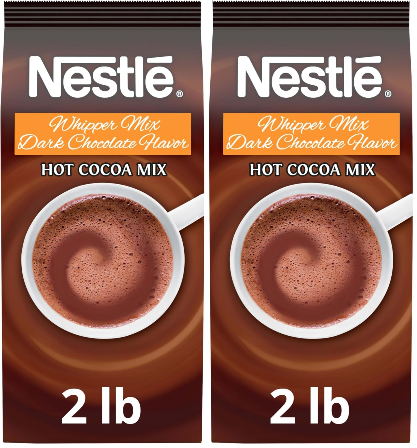 Nestle Hot Chocolate Mix, Whipper Mix, Dark Chocolate Flavor Hot Cocoa, Bulk Whipped Cocoa, 2 lb. (Pack of 2)