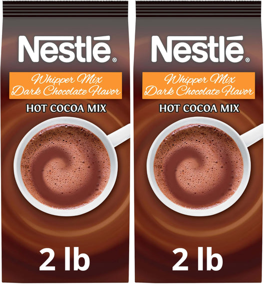 Nestle Hot Chocolate Mix, Whipper Mix, Dark Chocolate Flavor Hot Cocoa, Bulk Whipped Cocoa, 2 lb. (Pack of 2)