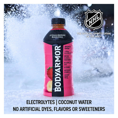 BODYARMOR Sports Drink Sports Beverage, Blackout Berry, Coconut Water Hydration, Natural Flavors With Vitamins, Potassium-Packed Electrolytes, Perfect For Athletes, 16 Fl Oz (Pack of 12)