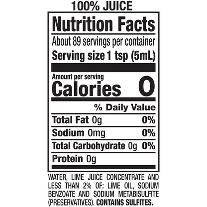 ReaLime 100% Lime Juice, 15 fl oz bottle (Pack of 12), Made with Lime Juice from Concentrate, Gluten-Free, Sodium Free, Perfect Mixer to add to Cocktails and Marinades