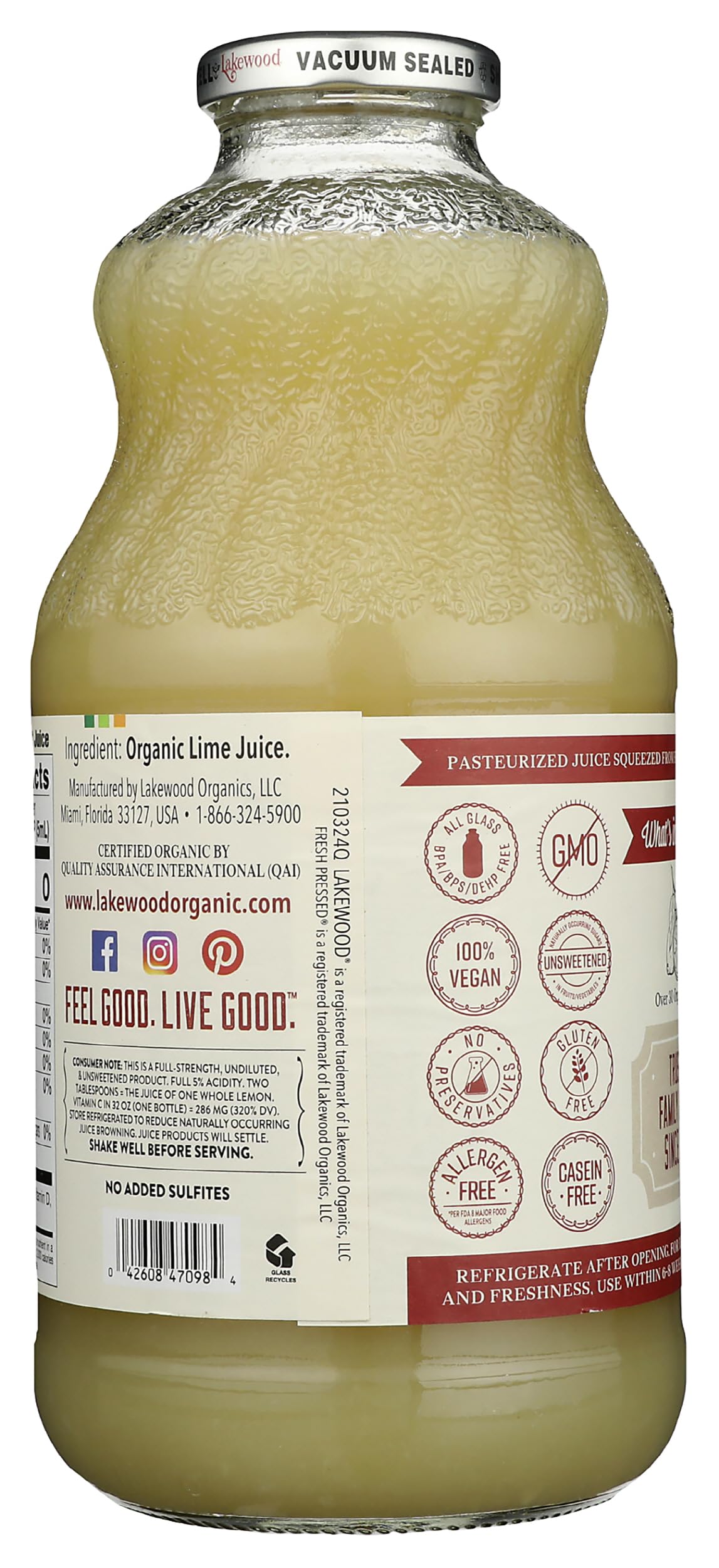 LAKEWOOD Organic Pure Lime, 32 FZ