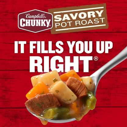 Campbell’s Chunky Soup, Savory Pot Roast Soup, 18.8 oz Can (Pack of 12)