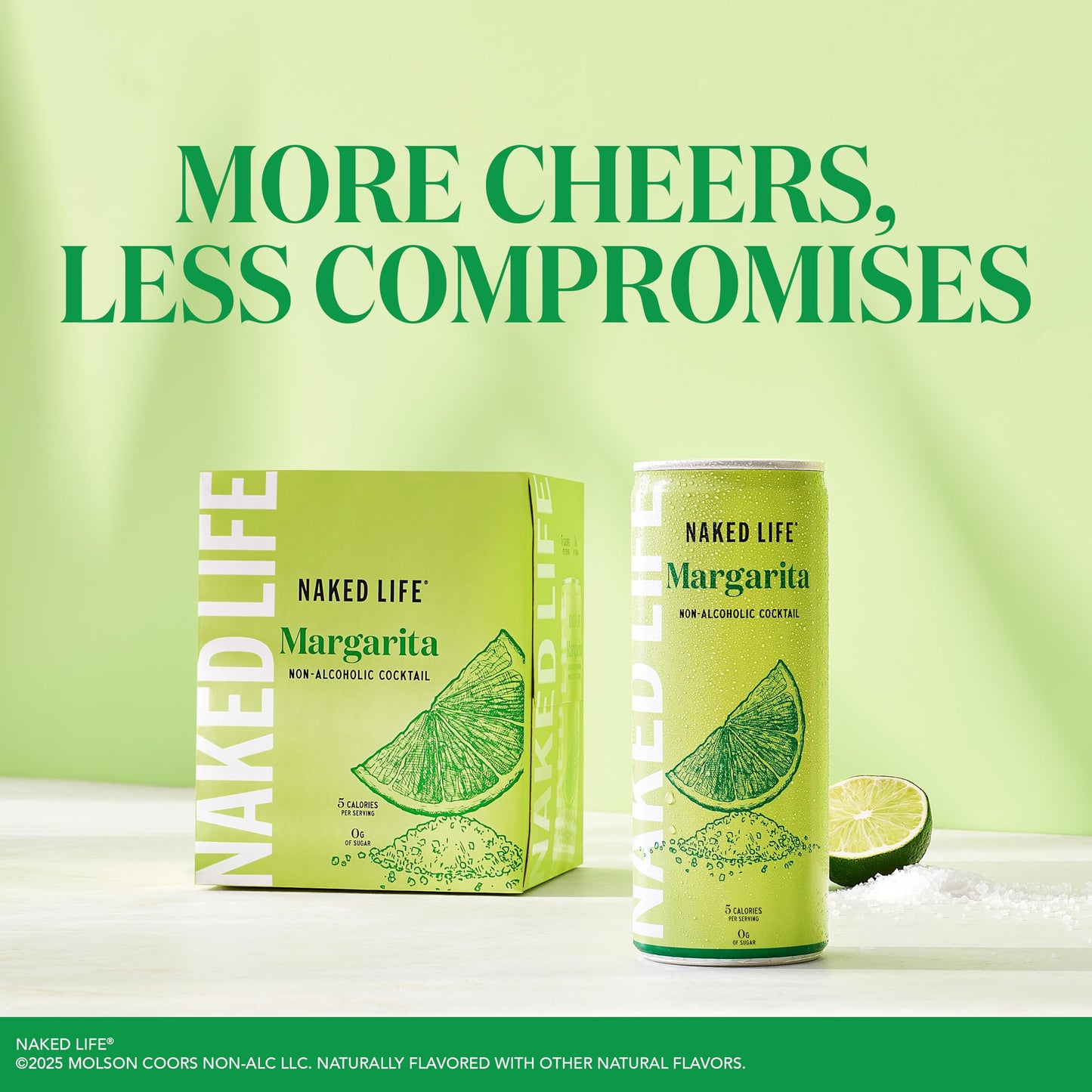 Naked Life Non-Alcoholic Drinks, Margarita, Zero Sugar, Low Calorie, Alcohol-Free Cocktails 4 pack, 8.4 fl oz cans