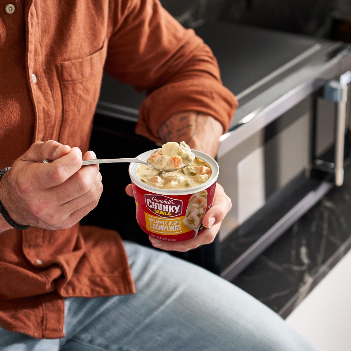 Campbell’s Chunky Creamy Chicken and Dumplings Soup, 15.25 oz Bowl