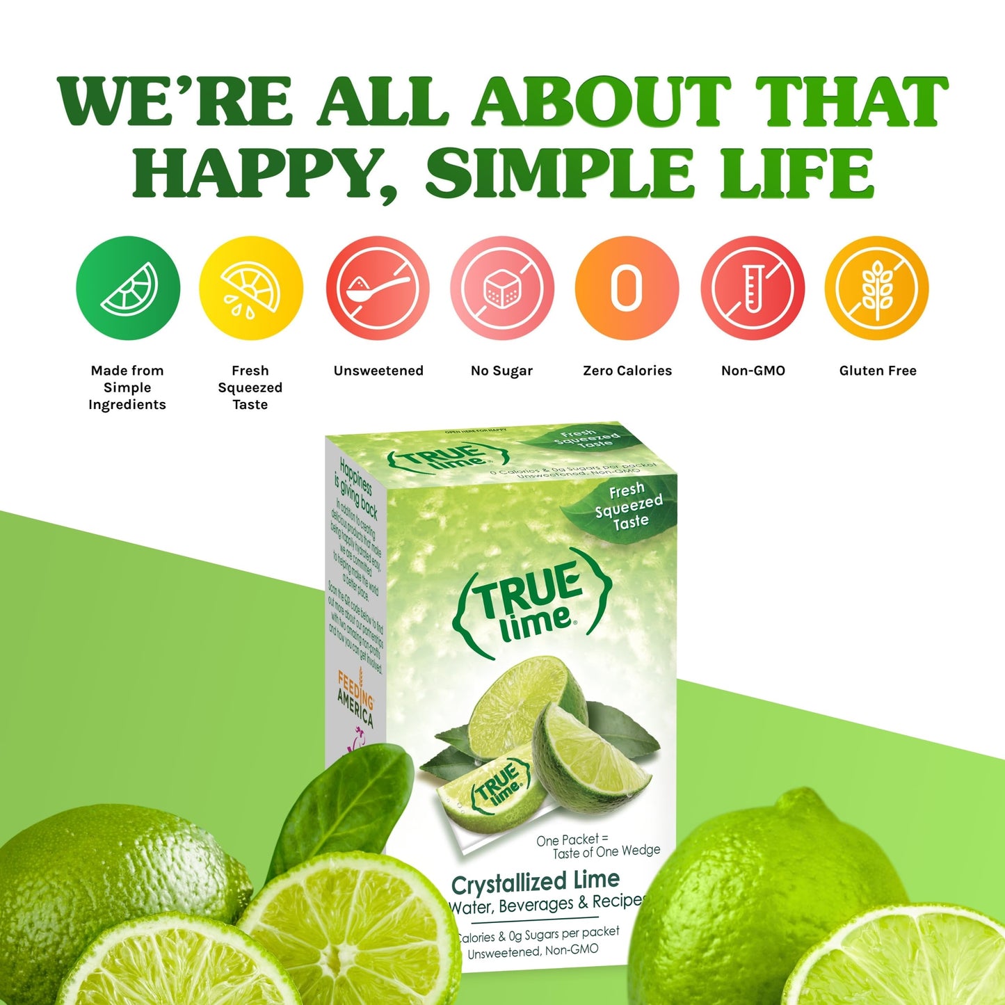 True Lime 100ct (Pack of 1) - Water Enhancer - Bulk Dispenser - 0 Calorie Drink Mix Packets For Water - Sugar Free Lime Flavoring Powder Packets