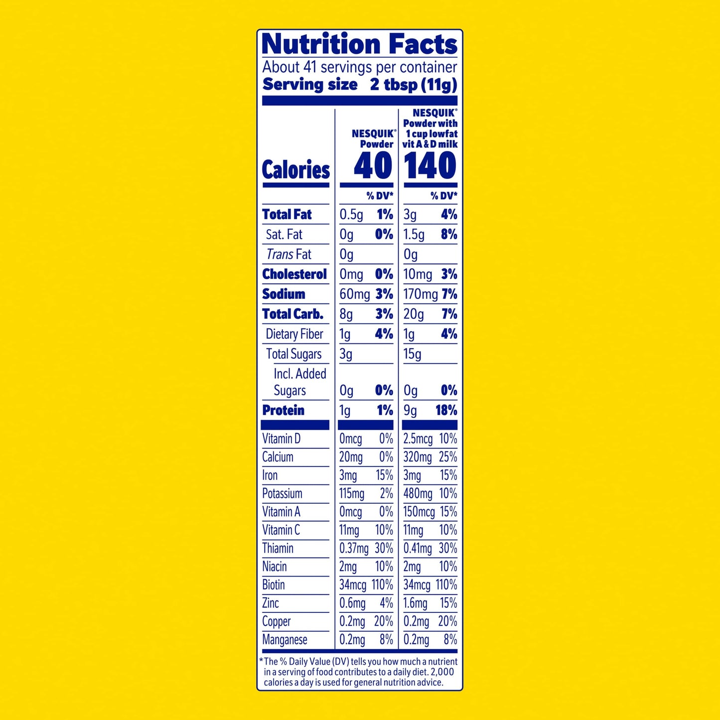 Nesquik Chocolate Powder No Sugar Added, 16 oz