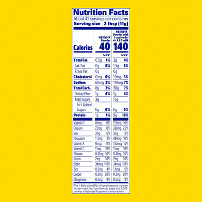Nesquik Chocolate Powder No Sugar Added, 16 oz