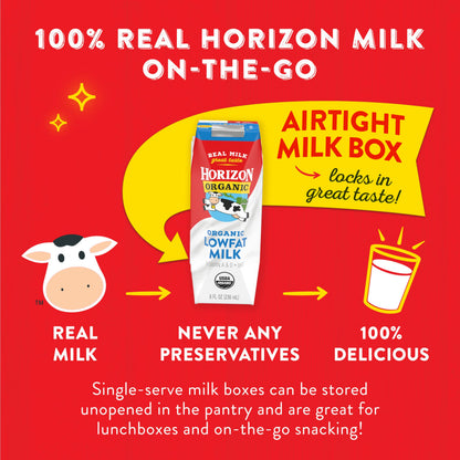 Horizon Organic Shelf Stable 1% Lowfat Milk Box, 8 fl oz - 8g Protein per Serving