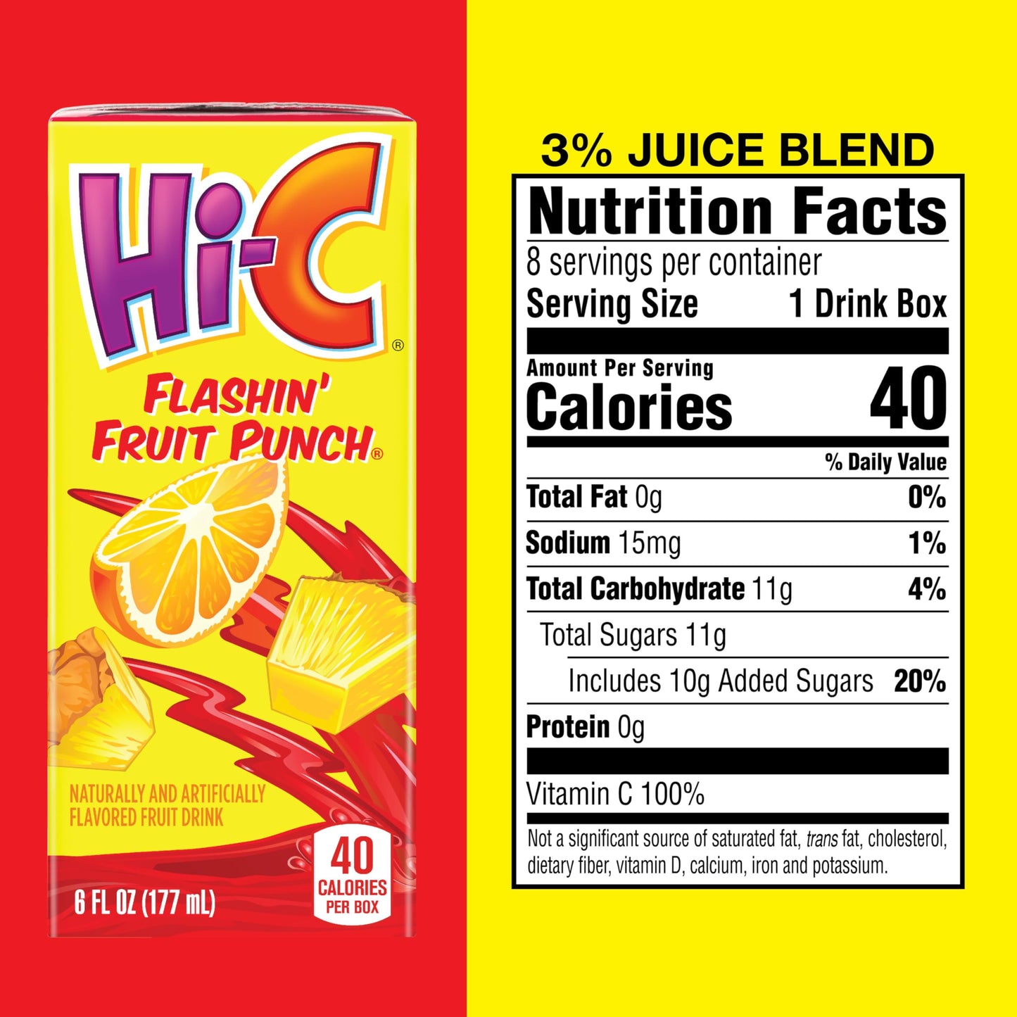 HI-C Flashin' Fruit Punch 6oz 8pk