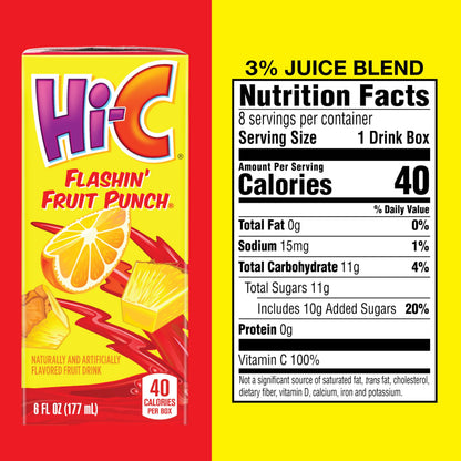 HI-C Flashin' Fruit Punch 6oz 8pk