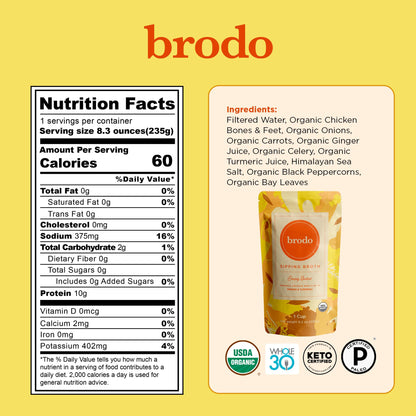 Brodo Bone Broth Bundle, Variety, Classic, and Deeply Rooted Packs, 8.3 oz (18 Cups Total)
