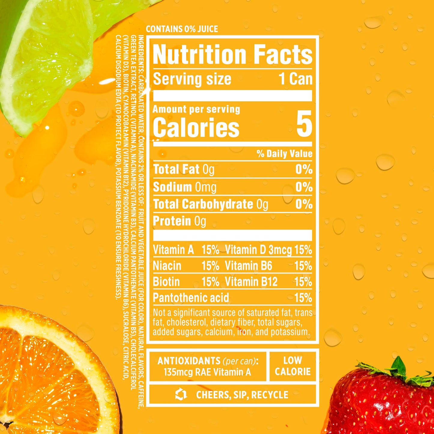 Sparkling Ice +Caffeine Strawberry Citrus Sparkling Water (Pack Of 12) and Sparkling Ice, Strawberry Lemonade Sparkling Water (Pack of 12)