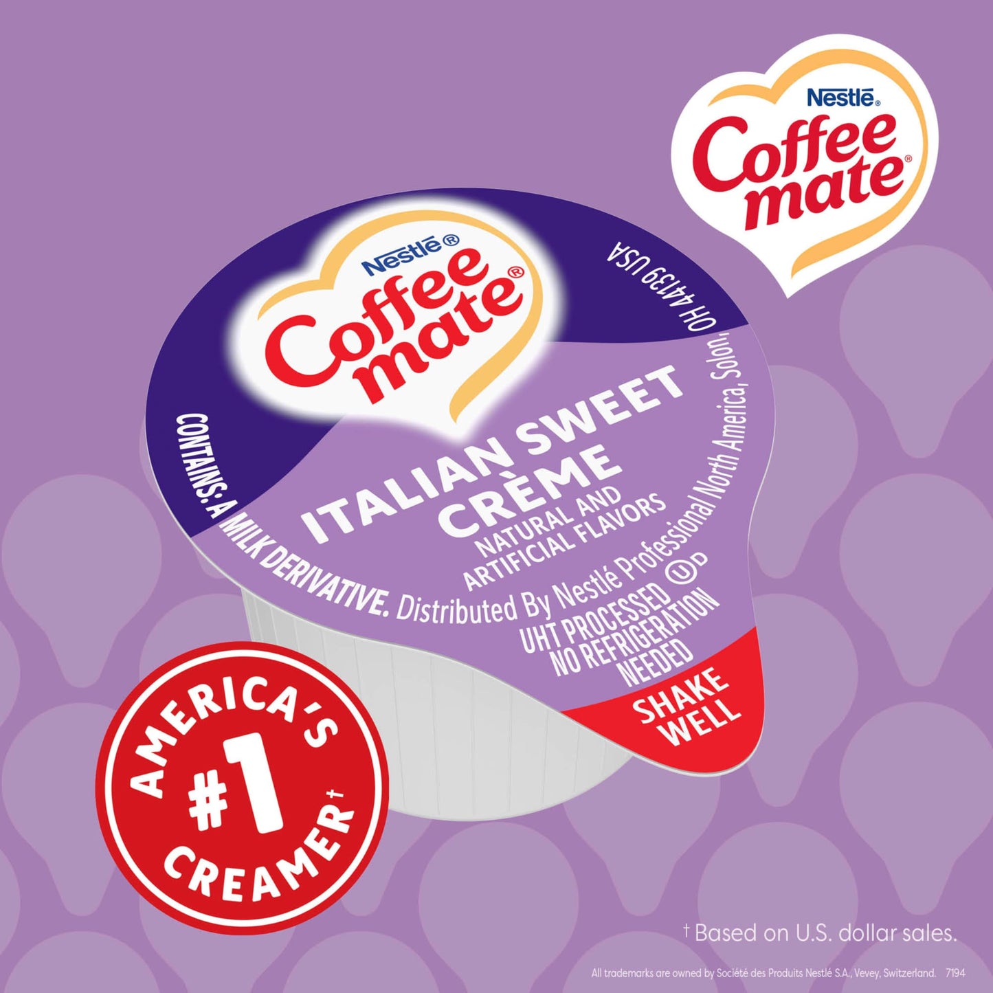 Nestle Coffee mate Coffee Creamer, Italian Sweet Creme, Liquid Creamer Singles, Non Dairy, No Refrigeration, 0.375 fl oz Tubs (Pack of 180)