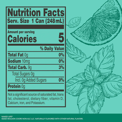Naked Life Non-Alcoholic Drinks, Mojito 8.4 Fl Oz Cans, Pack Of 4 + Classic G&T 8.4 Fl Oz Cans, Pack Of 4