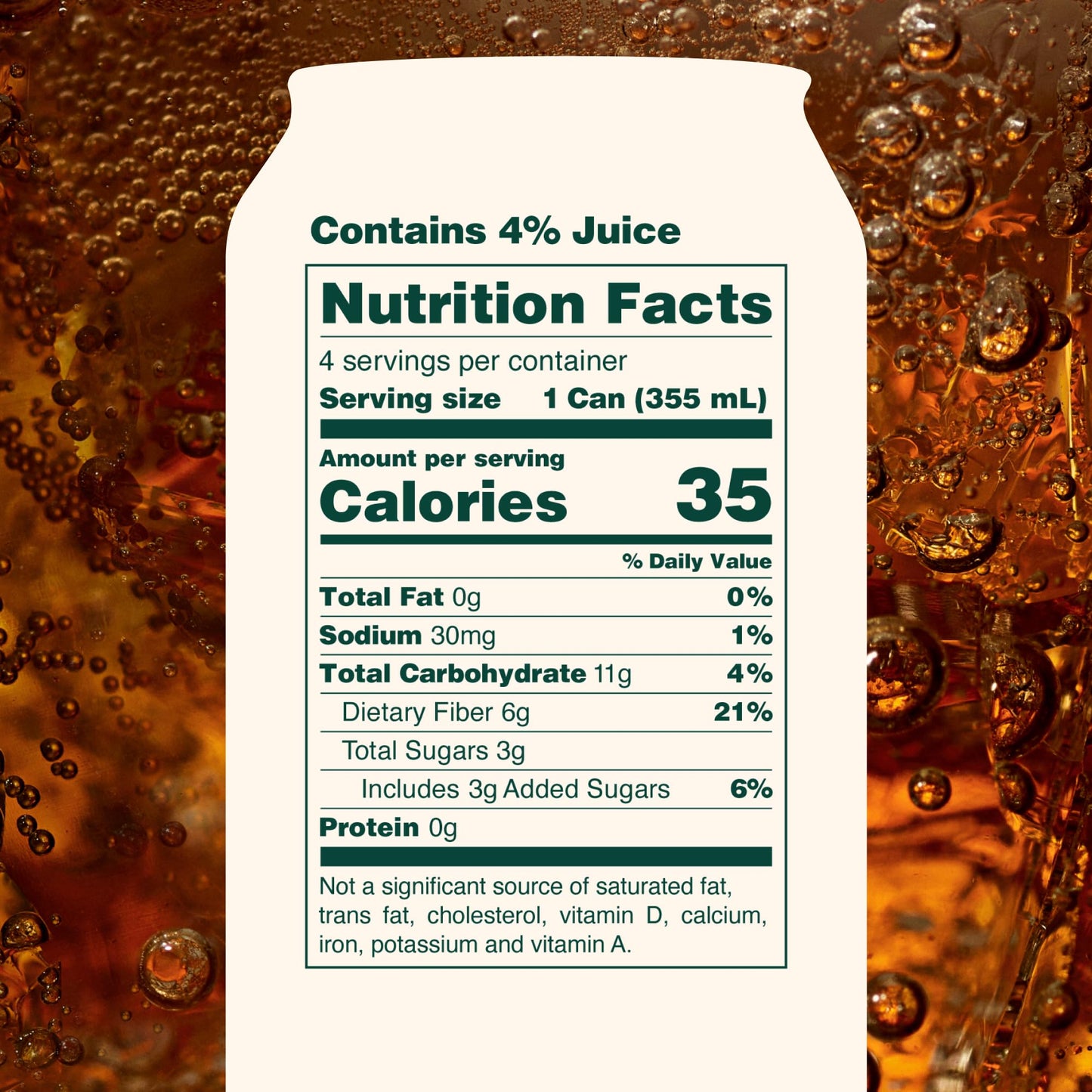OLIPOP Prebiotic Soda Pop, Classic Root Beer, Prebiotics, Botanicals, Plant Fiber, 12 fl oz (4 Cans)