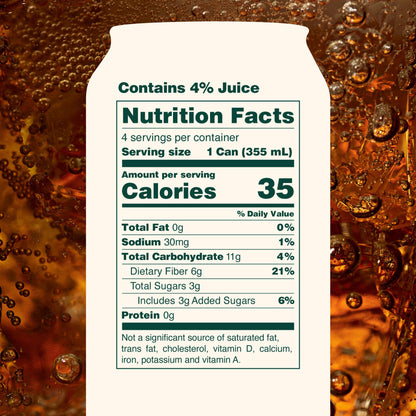 OLIPOP Prebiotic Soda Pop, Classic Root Beer, Prebiotics, Botanicals, Plant Fiber, 12 fl oz (4 Cans)