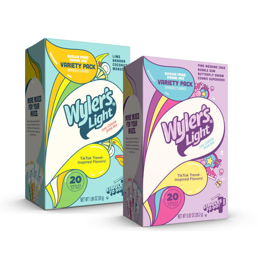 Wyler’s Light Watertok Drink Mix Bundle – V1 Base Flavors & V2 Fun Flavors (40 Sticks Total) – Sugar-Free, Low-Calorie Singles to Go Water Enhancers for Watertok Recipes