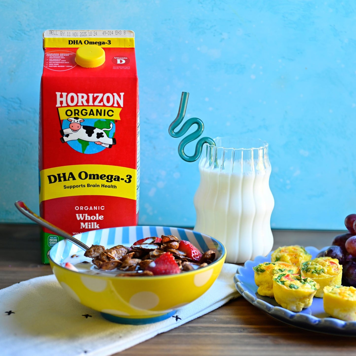 Horizon Organic DHA Omega-3 Milk, DHA Whole Milk, 64 fl oz Half Gallon Carton